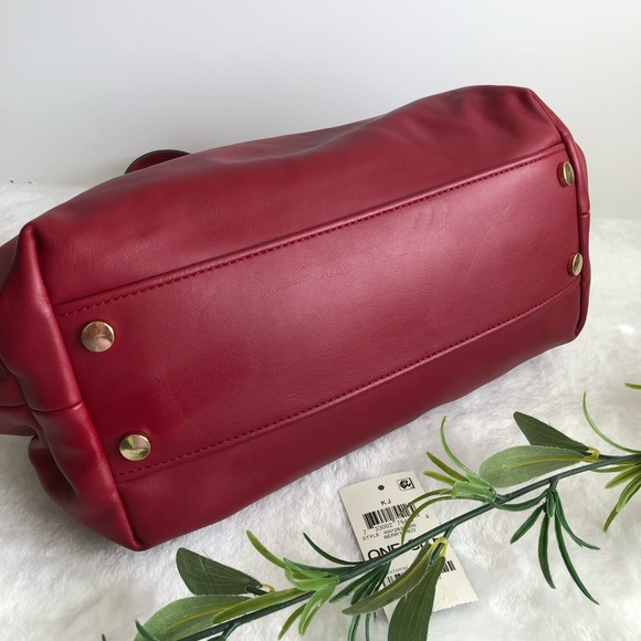 INC International Concepts KJ Framed Satchel,  Berry Red - Picture 5 of 10